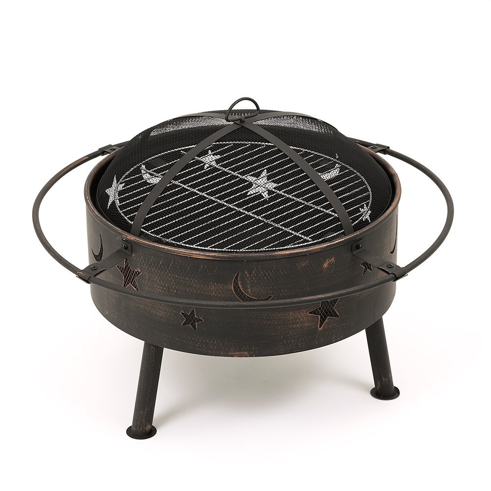 24寸圆形星星月亮户外烧烤炉 户外花园取暖炉