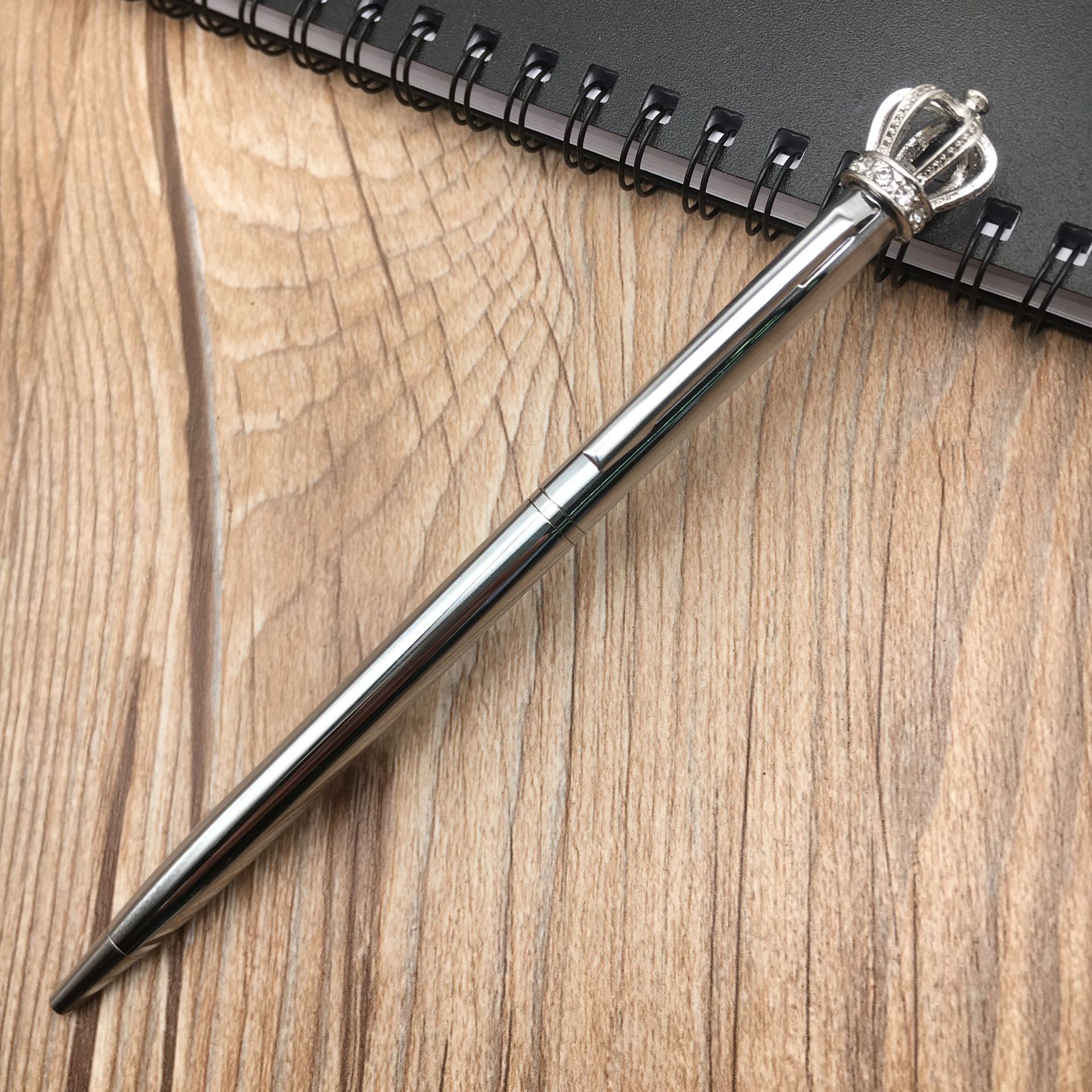 Cross-Border Hot Sale Diamond Pen Crown Ballpoint Pen Rotating Metal Pen Advertising Gift Pen Printable Logo Spot