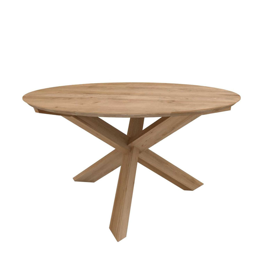 北欧简约田园创意实木圆形餐桌原木色餐厅休闲吃饭桌 table