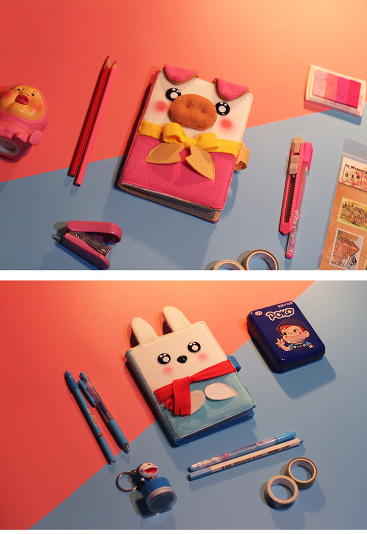顽创意 萌宠文具创意韩国卡通可爱a6手帐随身小笔记本子 记事本