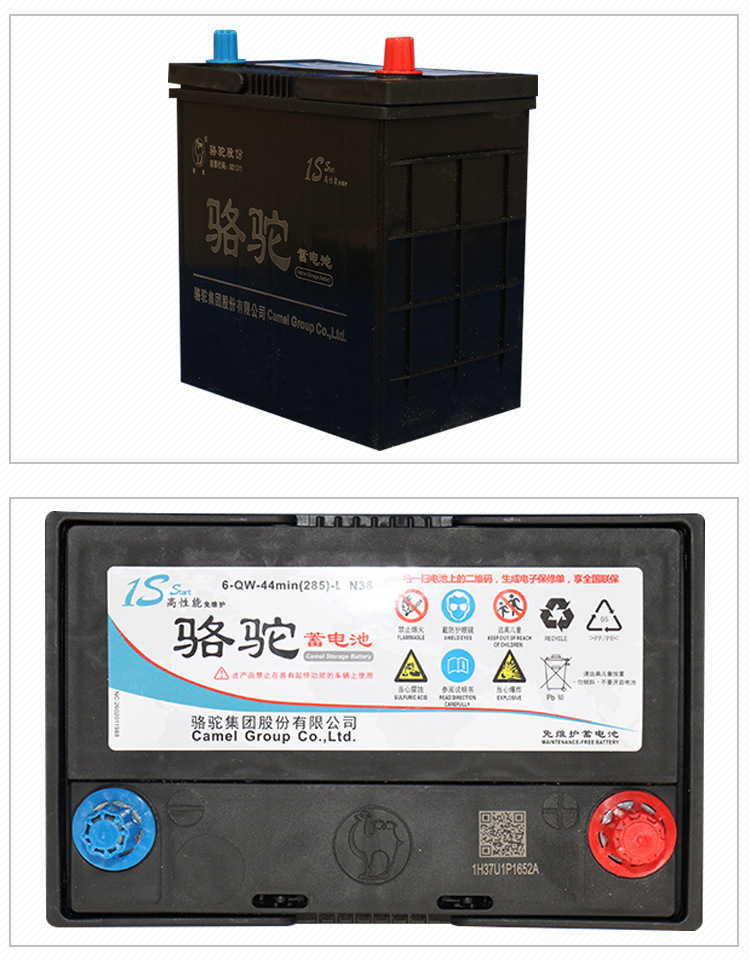 起动型蓄电池1s12v36ah骆驼免维护铅酸汽车蓄电池285cca