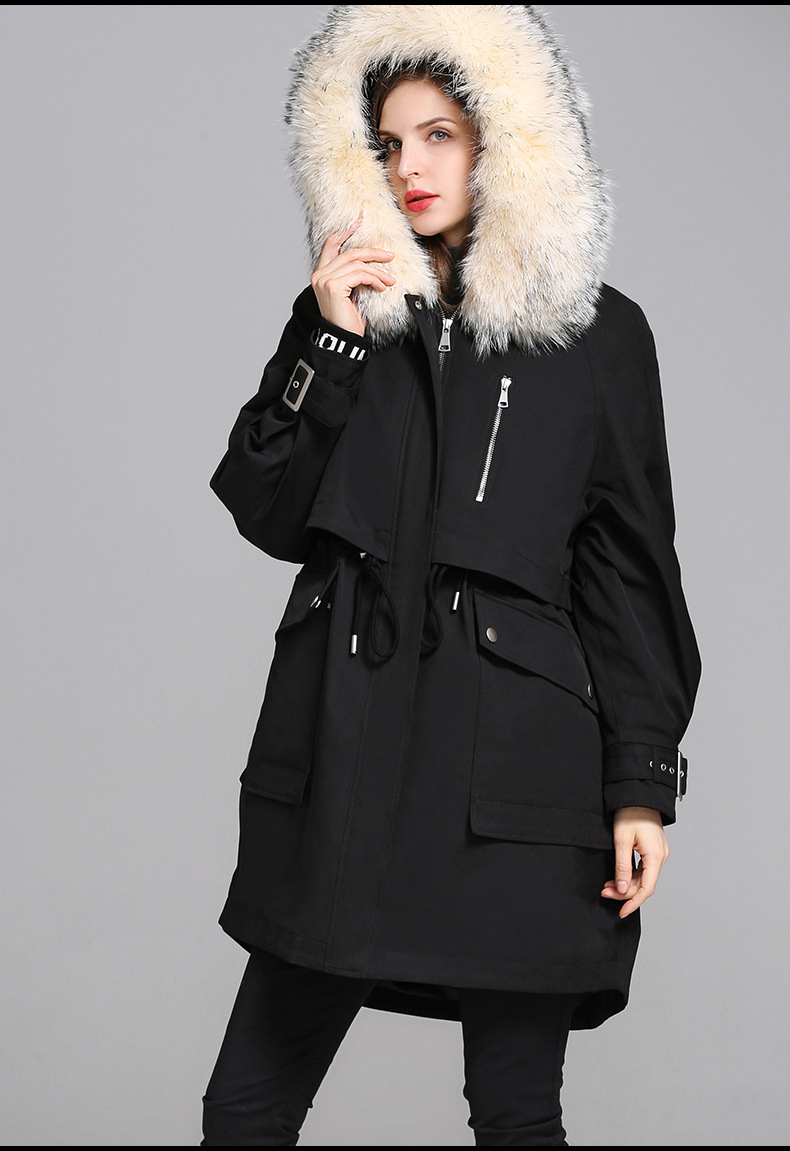 皮草派克服女2019冬季新款中长款内胆可拆皮毛一体尼克大衣外套潮