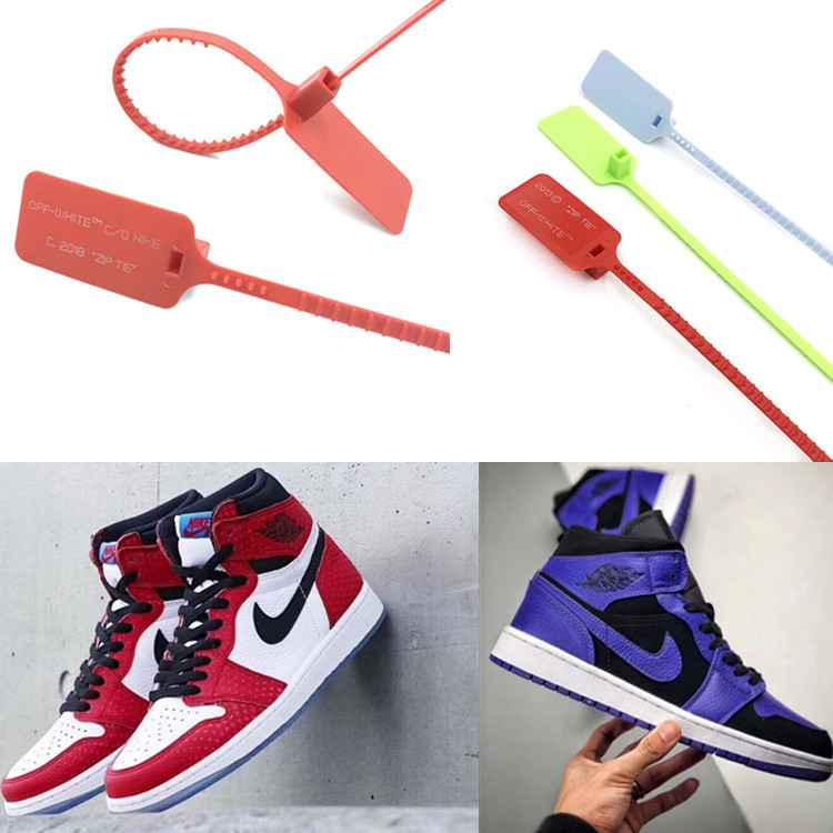 塑料封条匡威ow联名球鞋防盗扣 aj1 af1吊牌装饰防调包扣offwhite