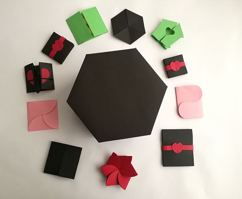 六边形爆炸盒子惊喜生日礼物 diy创意抖音情侣相册本影集跨境专用
