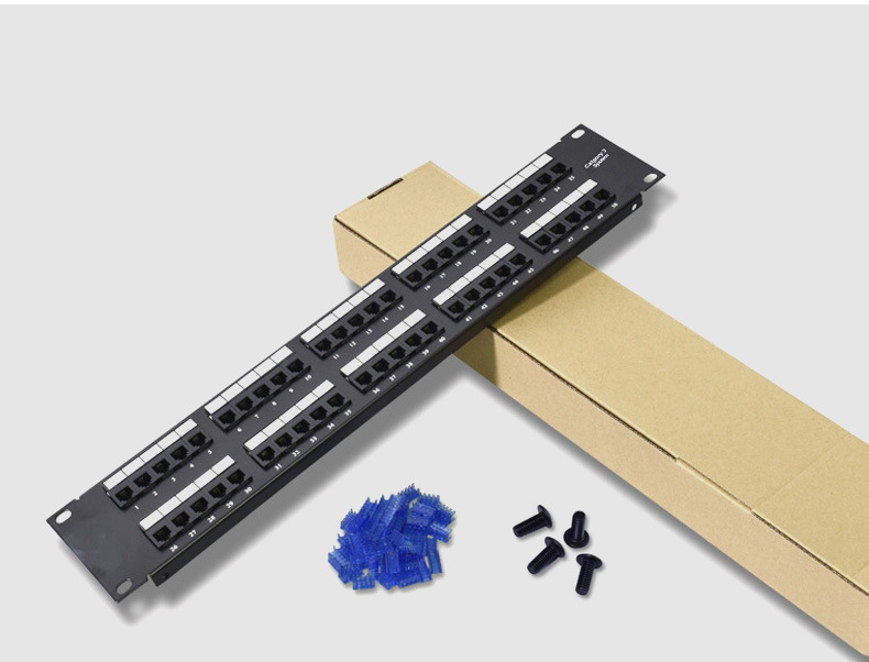 50口电话配线架50对语音配线架rj11机柜专用电话配线架 模块式