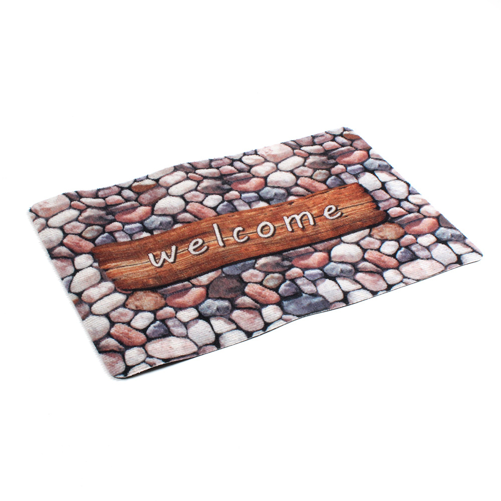 新品印花pvc条纹welcome地毯地垫厨房浴室卧室进门防滑地毯