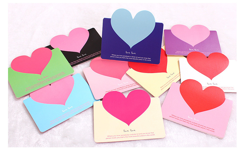 爱心形贺卡创意迷你生日祝福卡浪漫结婚礼情人节表白留言感谢小卡