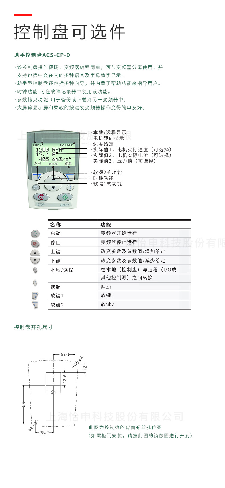 abb变频器中文操作面板 acs-cp-d中文控制盘