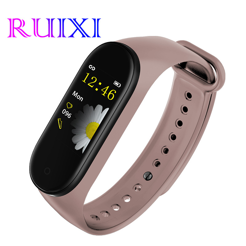 爆款m4心率彩屏手环 时尚防水睡眠实时监测信息来电推送 厂家直销