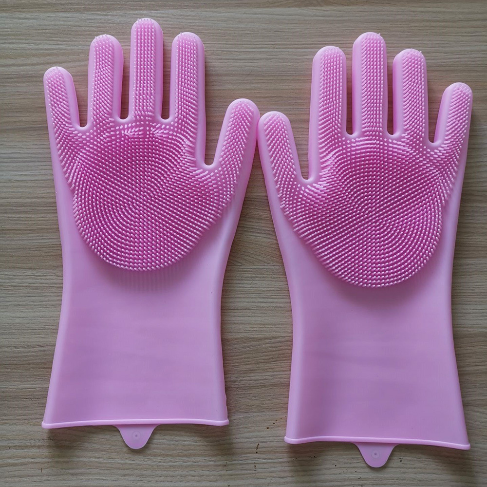 硅胶洗碗手套 抖音硅胶魔术手套 家务清洁刷隔热耐高温硅胶手套
