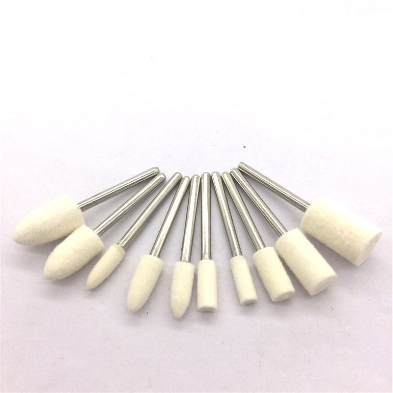 766供应羊毛磨头3柄海锋牌羊毛打磨头100粒装密度羊毛抛光磨头