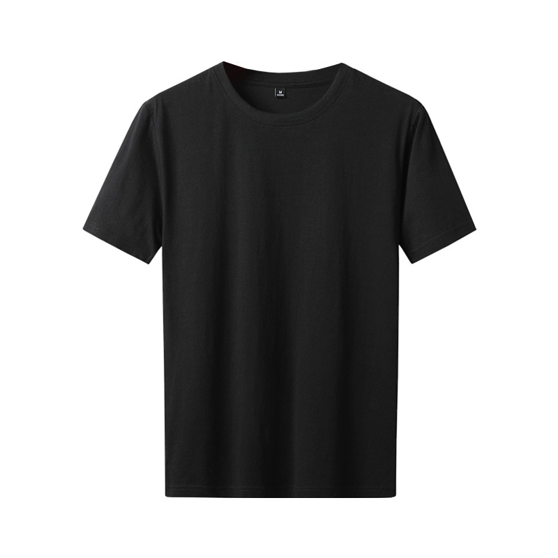 夏季男纯色黑色纯黑短袖宽松潮打底衫修身丅体桖赠品t恤