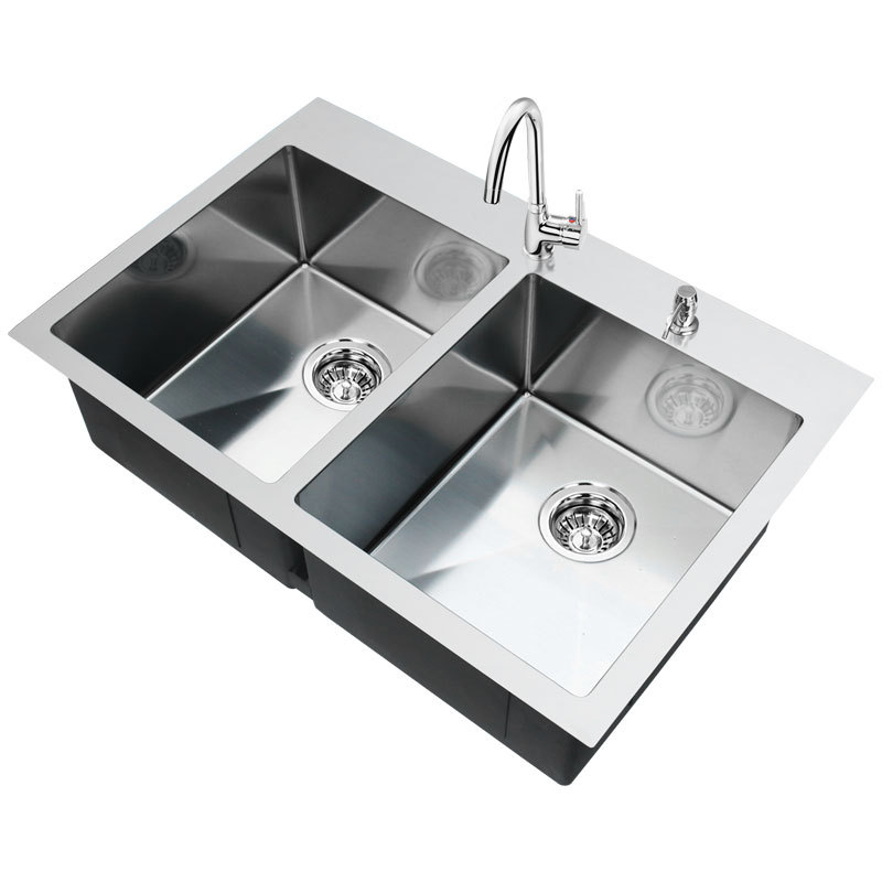 304不锈钢手工水槽双槽高质量手工盆洗碗洗菜厨卫配件洗手池双槽