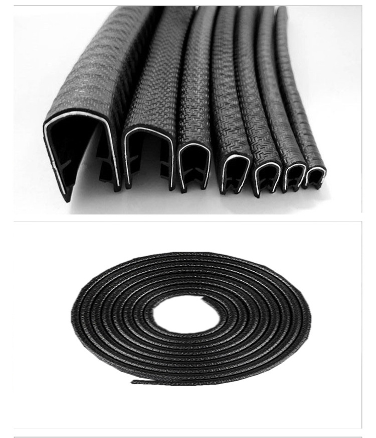 橡胶u型密封条包边条橡胶防撞条卡槽骨架u型条锋利钣金边缘保护条