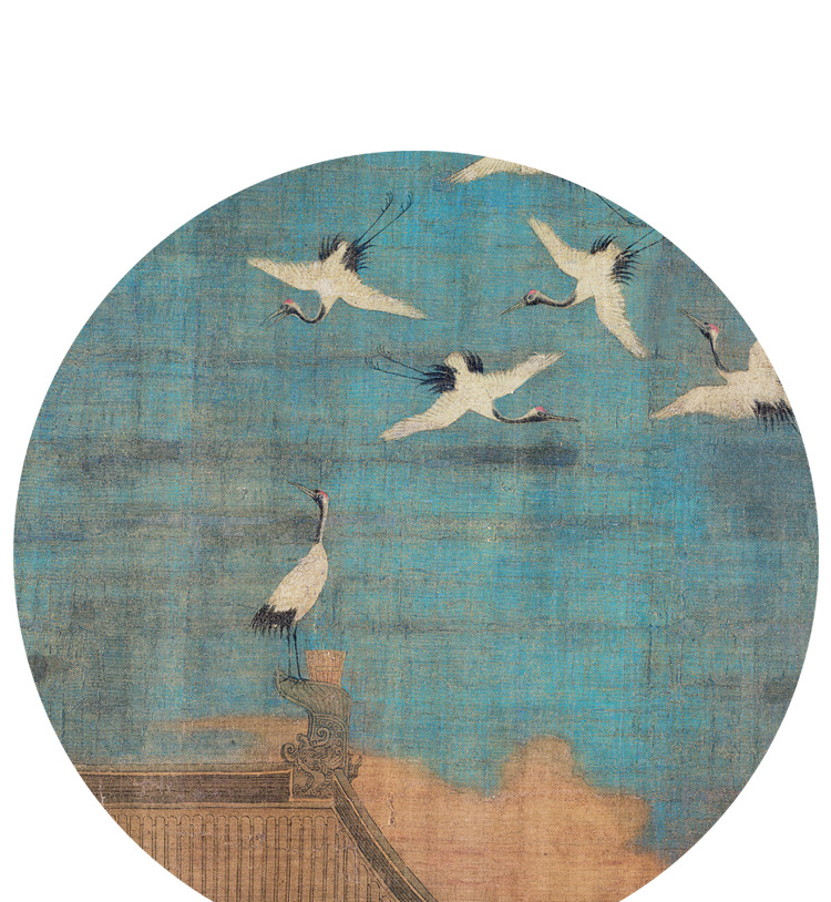 宋徽宗瑞鹤图中国画新中式仙鹤仿古画茶室书房装饰画古代名家书画