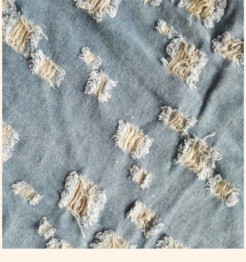 流行割破洞洗水牛仔布 12安斜纹牛仔布面料 箱包鞋乞丐装牛仔布