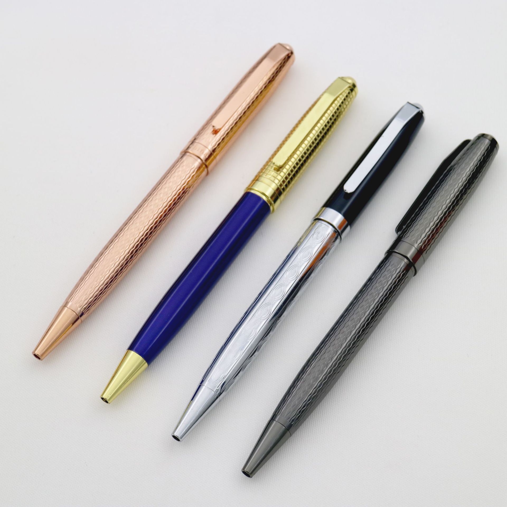 【源头厂家】供应多种款式新颖金属刻花圆珠笔广告笔可制作logo