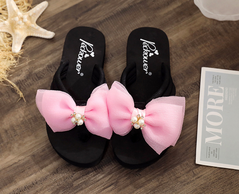 儿童拖鞋女夏防滑人字拖蝴蝶结亲子防滑女宝宝可爱女童沙滩凉拖