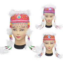 香妃帽 蒙古帽 平顶新疆帽子 演出民族帽道具 头饰 公主帽 格格帽