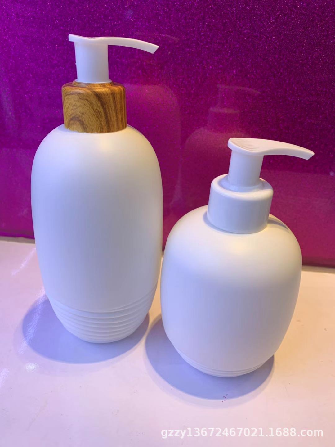 供应新款圆形600ml洗发水瓶子pe洗发水包装瓶子厂家直销