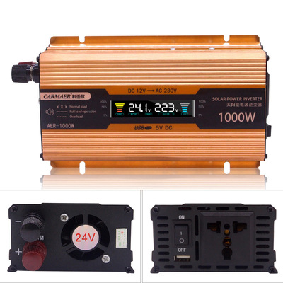 1000w24v逆变器lcd显示屏逆变器太阳能逆变器车载逆变器小功率