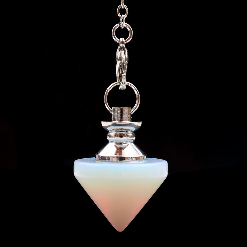 天然水晶 虎眼石圆锥几何体灵摆吊坠 跨境外贸新品配饰亚马逊热卖