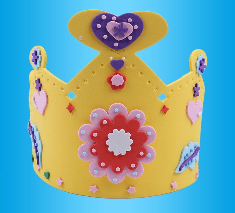eva手工制作生日帽节庆儿童皇冠帽礼物幼儿园手工diy生日帽材料包