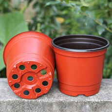 育苗盆简易花盆塑料花盆栽双色花盆软塑料小花盆绿植盆栽 多