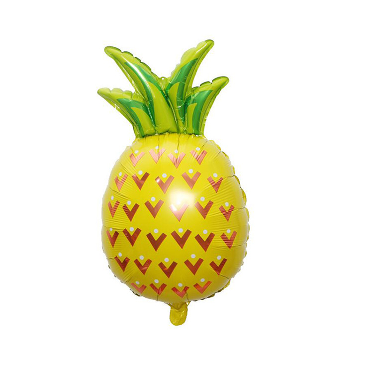 造型菠萝气球18寸圆形菠萝气球铝箔装饰水果系列铝膜生日派对批发