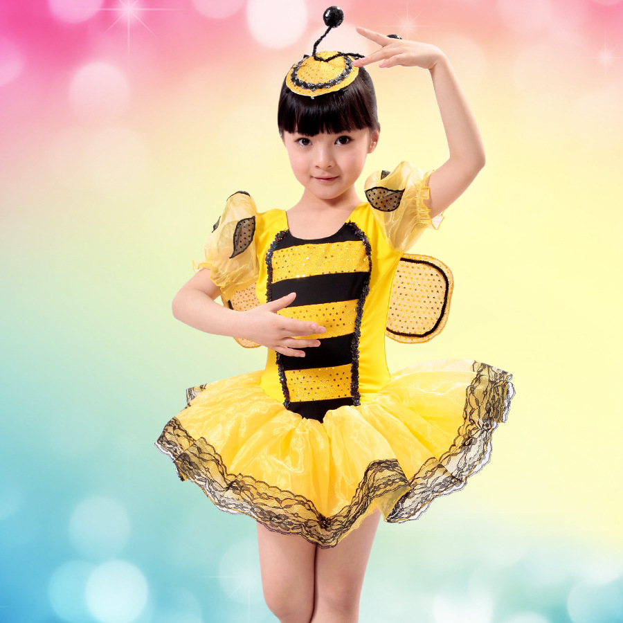六一儿童演出服女童纱裙动物装小蜜蜂表演服幼儿昆虫风采服装促销
