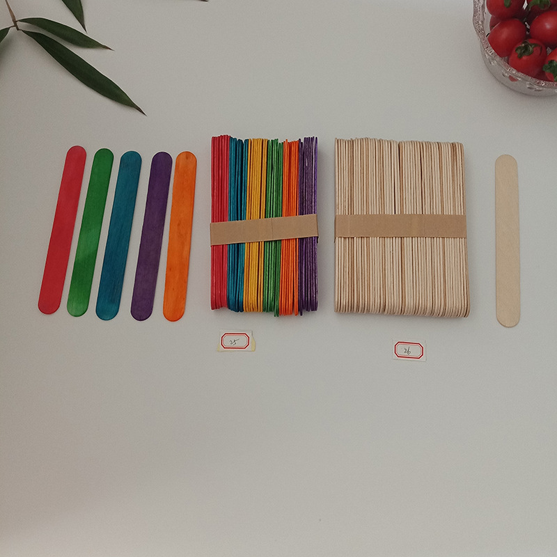 一次性桦木口腔压舌板 diy美工活动手工材料彩色本色冰棒雪糕棍