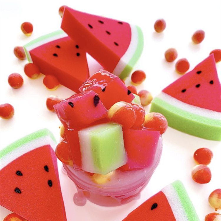 新款水果果粒史莱姆 水果奶昔牛奶水晶泥 解压diy西瓜果粒水晶泥