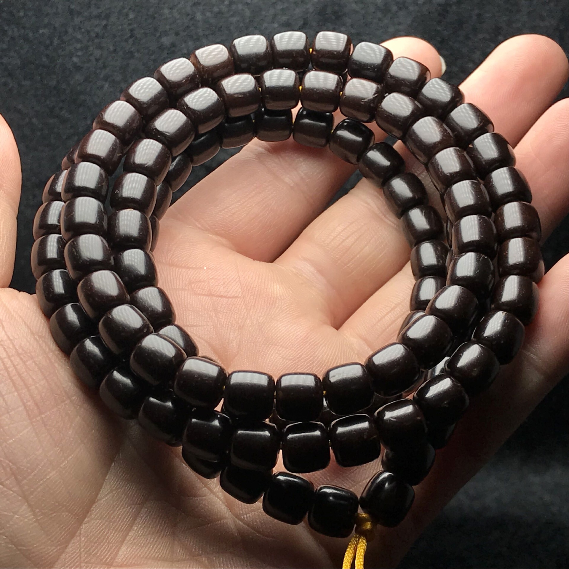 天然手工椰蒂手链纯手工原色椰蒂手串108佛珠念珠椰蒂