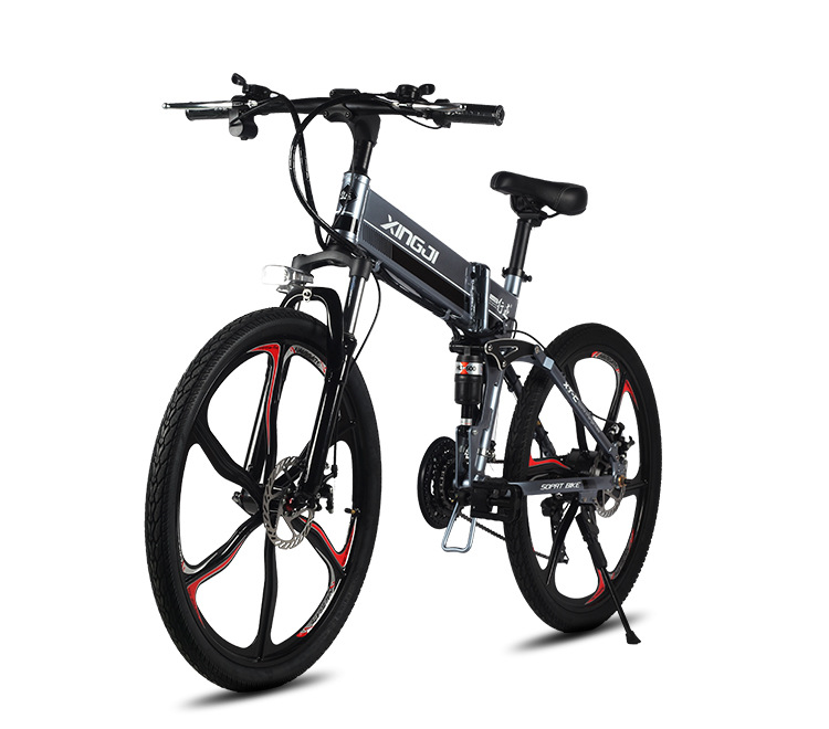行迹26寸电动山地自行车折叠运动助力车4锂电男女成人代步电动车