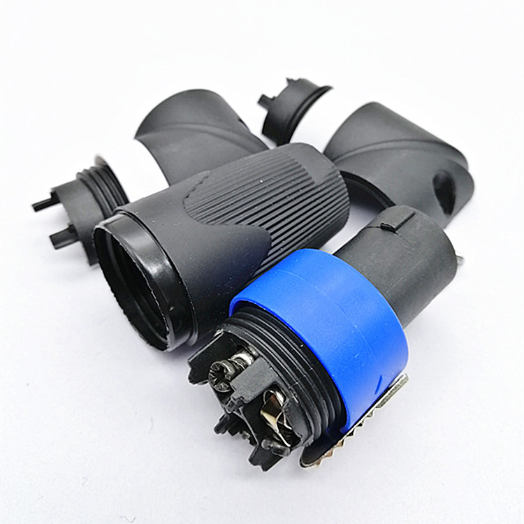 90度音响四芯专业音箱插头 l型nl4fc音响线接头功放欧姆接头免焊