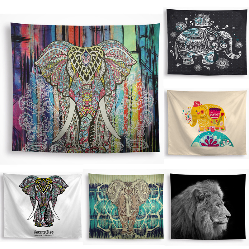 印度挂布墙壁装饰布艺棉手绘大象壁挂毯子 民族风挂毯 可定制