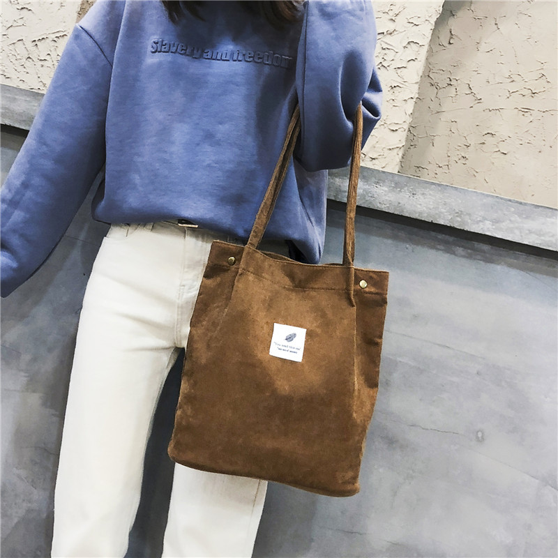 Corduroy Bucket Bag Women's Handbag 2019 New Leisure Artistic Shoulder Bag Women's Korean-Style Pocket