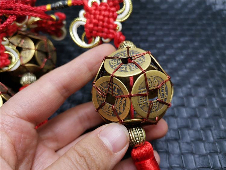 中国结 路路通 铜钱球 汽车挂件手工编制车上饰品 寓意出入平安
