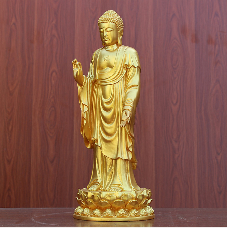 Sujin Taolai Buddha 50cm High Standing Buddha Statue Home Serving Resin Decorations Buddha Statue Factory Supplier