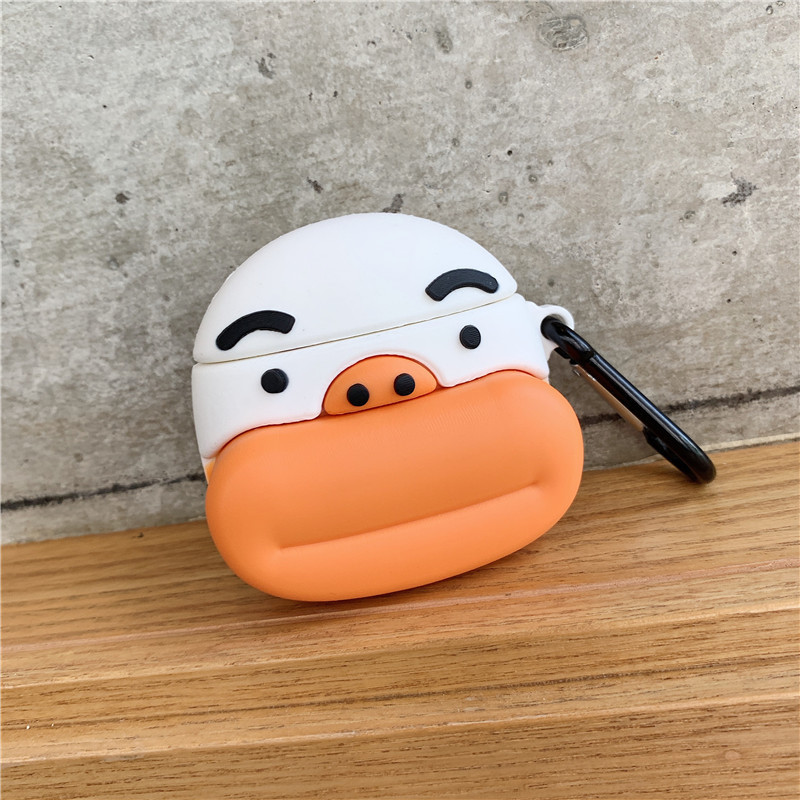 香肠嘴鸭子airpods1/2保护套可爱萌苹果无线蓝牙耳机壳硅胶盒适用