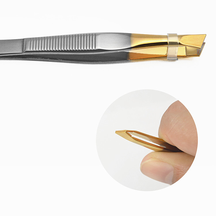 芳龄 新款半金 金尾枪黑眉夹修眉镊子眉钳眉毛夹拔毛夹子美妆工具