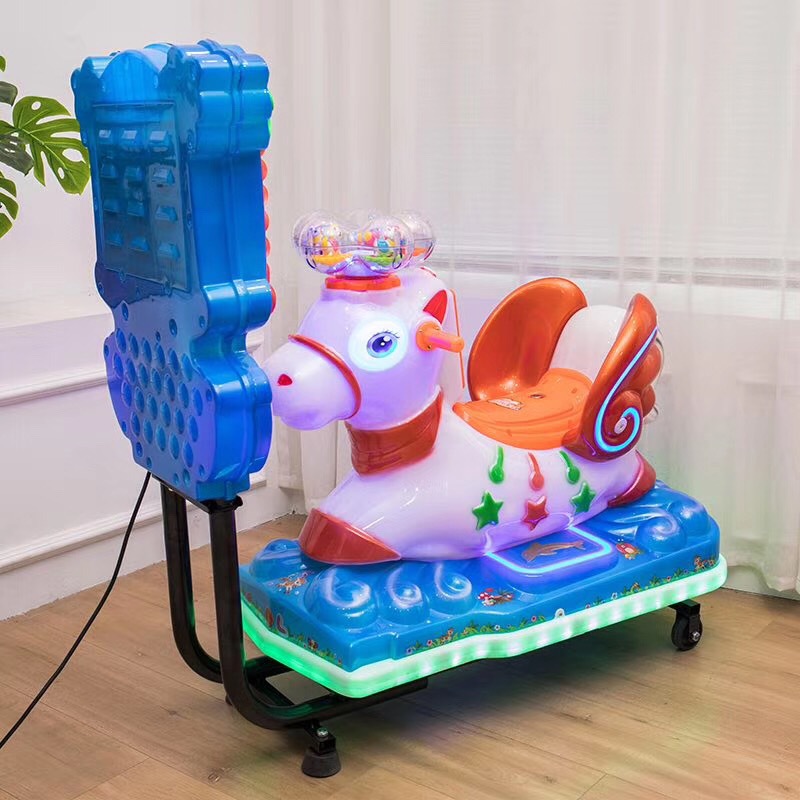 2022新款投币跷跷板摇摇车小猪mp5动画单人双人摇摆机扫码支付