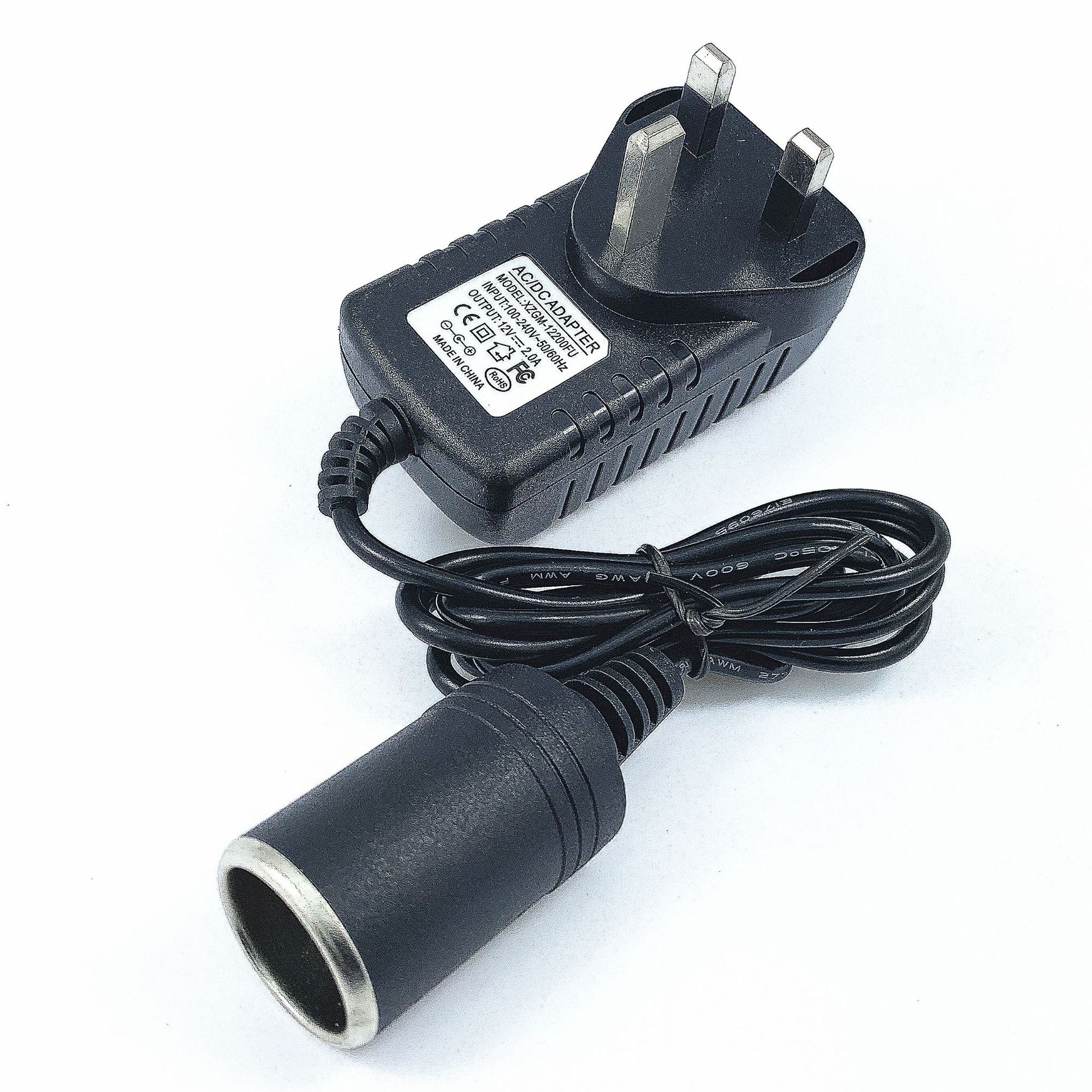 厂家直销12v2a英规车载电源适配器12v24w车载专用电源转换器