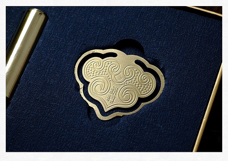 耕读三件套如意书扣签字笔黄铜书签红木创意商务企业会议小礼品