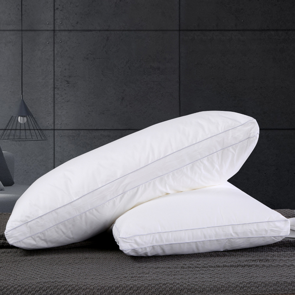 白色简约全棉立体羽丝绒酒店专用枕芯 单人护颈宾馆枕头定制批发