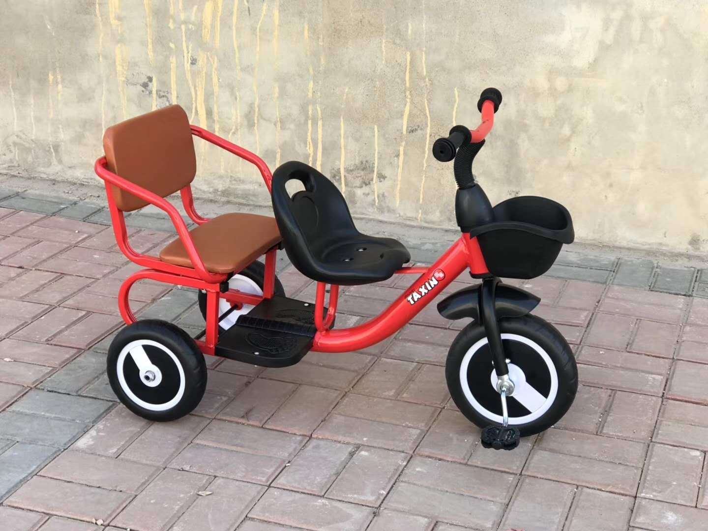 新款双人三轮车带后座儿童三轮车脚踏车童车自行车批发厂家