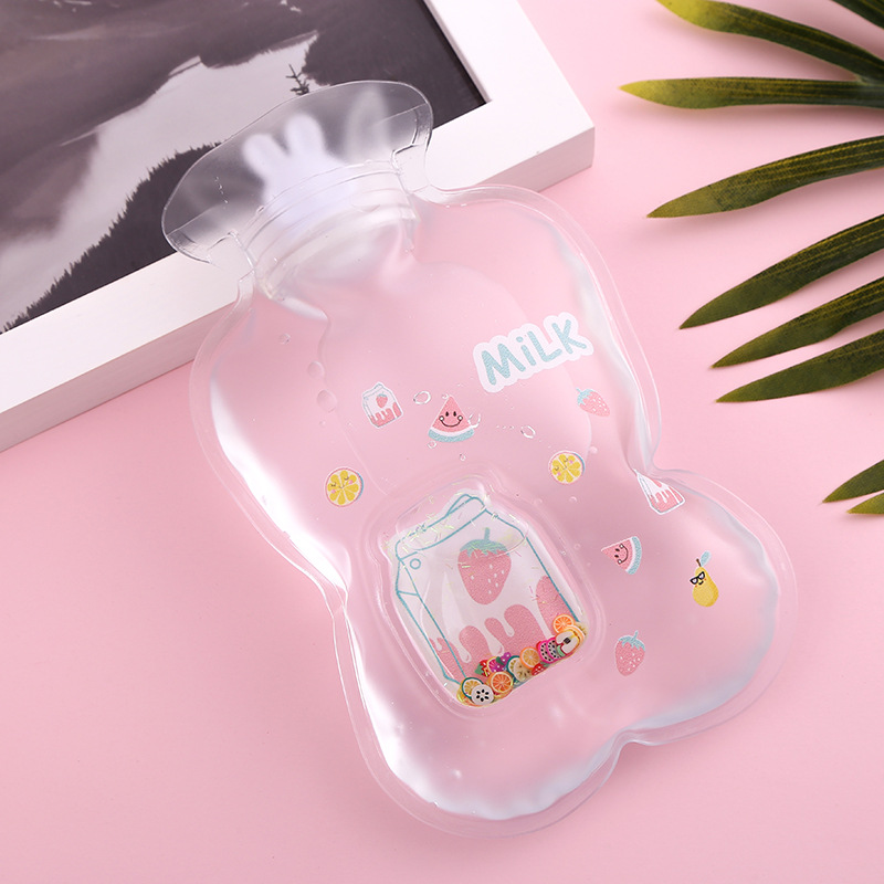 2023 Transparent Hot Water Bag Cartoon Simple Winter Hot-Water Bag Student Portable Mini Water Injection Hand Warmer Wholesale