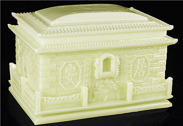 镀金骨灰盒汉白玉大理石男女通用骨灰盒骨灰罐描金骨灰桶殡葬用品