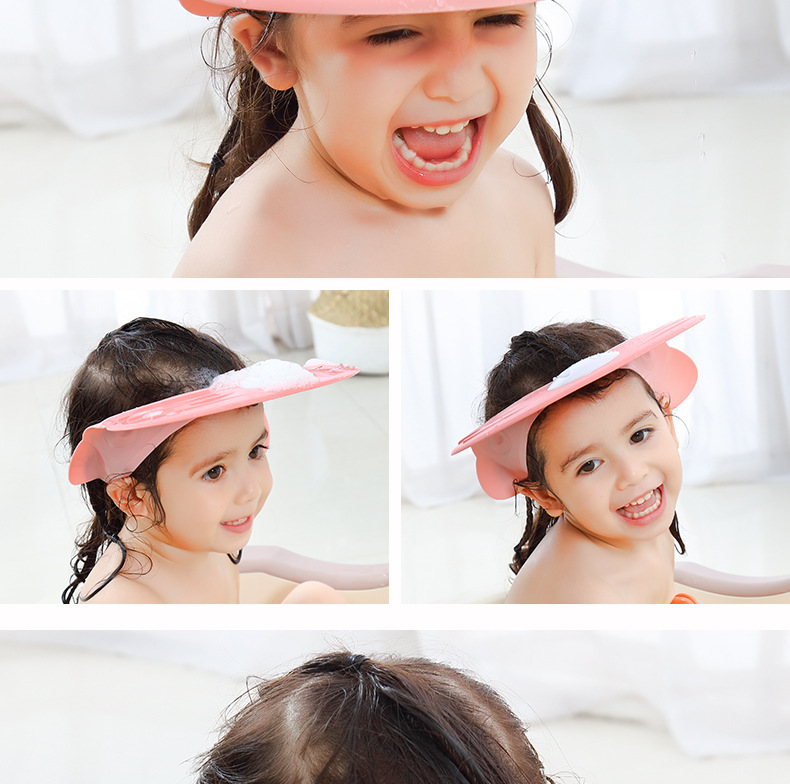 可调节宝宝洗头帽定制防水护耳婴儿洗澡浴帽儿童洗澡帽防水帽批发