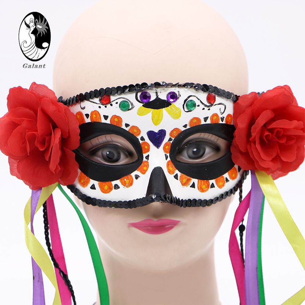 威尼斯加花彩绘面具化装舞会面具狂欢节舞会生日聚会红色加花面具